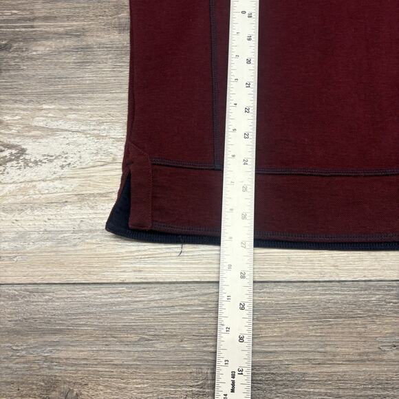 Carbon2Cobalt Red Blue Mens M 1/4 Button Mock Minimalist Casual Pullover Sweater - Picture 7 of 9